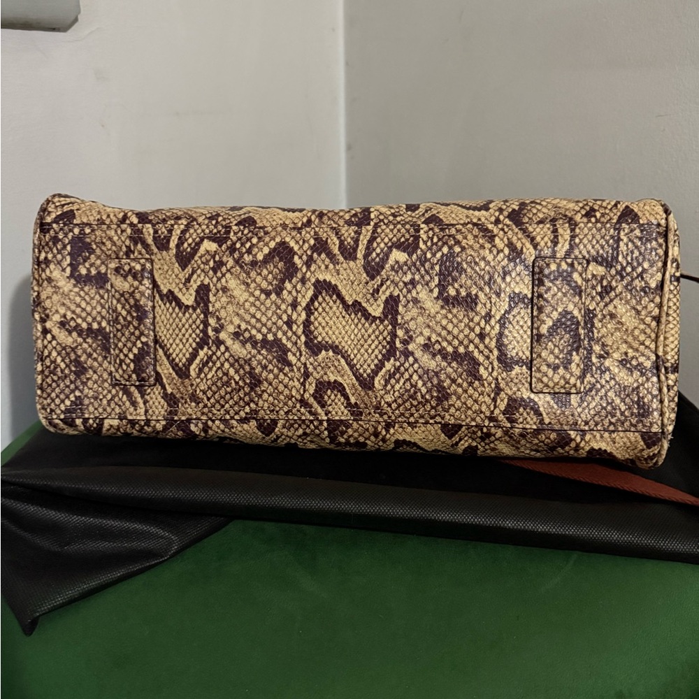Margot Snake-embossed Victoria Stirrup  leather Satchel NWT - Picture 5 of 9
